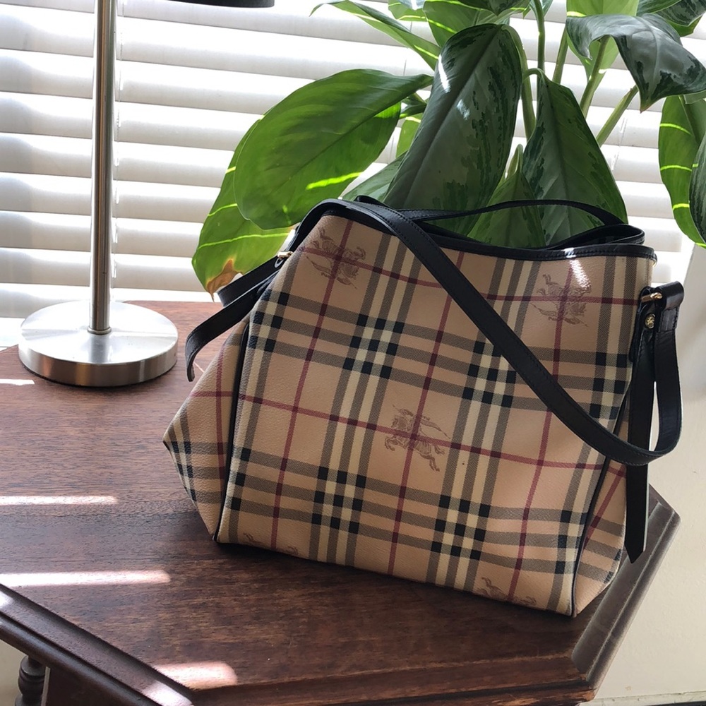 Burberry Haymarket Shoulder Tote